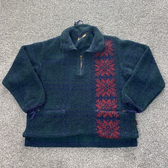 Woolrich Sweaters - VTG Woolrich Sweater Womens S Green Icelandic Nordic‎ Fair Isle Sweatshirt USA